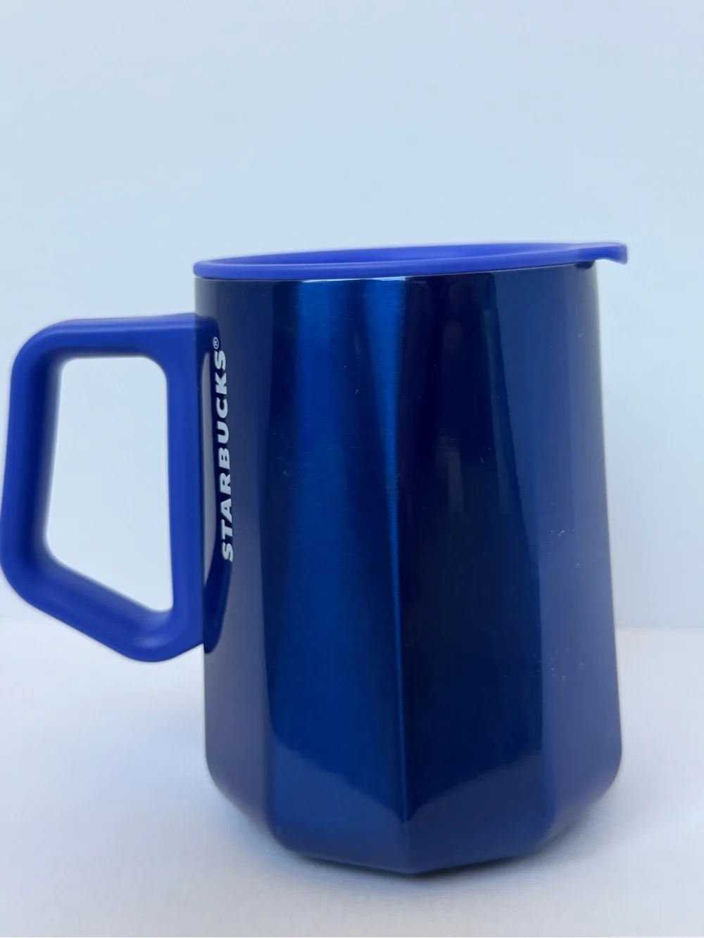 Starbucks Metallic Royal Blue Travel Mug with Matching Blue Lid